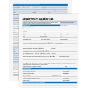 Wholesale Legal Forms: Discounts on Adams Employment Application Forms ABFHR104
