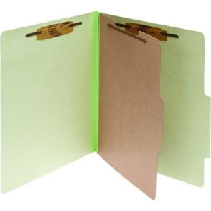 ACCO Pressboard 4-Part Classification Folders, Letter, Green, Box of 10