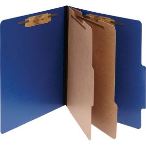 Wholesale Classification Folders: Discounts on ACCO ColorLife PRESSTEX 6-Part Classification Folders, Letter, Dark Blue, Box of 10 ACC15663