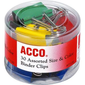 Wholesale Paper Clips & Fasteners: Discounts on ACCO Binder Clips, Assorted Sizes & Colors, 30/Pack ACC71130