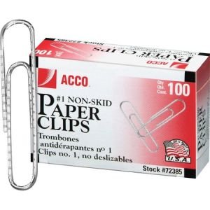 Wholesale Paper Clips & Fasteners: Discounts on ACCO Economy #1 Paper Clips, Non-skid Finish, #1 Size 1-9/32", 1000/Pack ACC72385