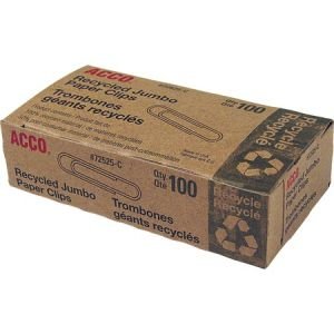 Wholesale Paper Clips & Fasteners: Discounts on ACCO Recycled Paper Clips, Smooth Finish, Jumbo Size, 100/Box ACC72525