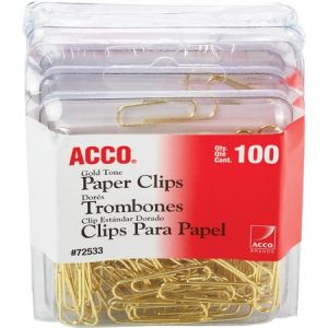 Wholesale Paper Clips & Fasteners: Discounts on Acco Gold Tone Paper Clips ACC72554