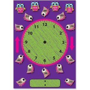 Ashley Birds/Owls Clock Bulletin Board Set