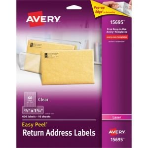 Wholesale Address & Mailing Labels: Discounts on Avery Matte Clear Easy Peel Address Labels AVE15695