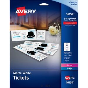 Wholesale Accessories: Discounts on Avery Printable Tickets with Tear-Away Stubs AVE16154