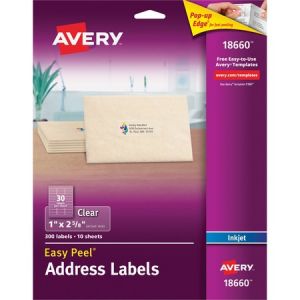 Wholesale Address & Mailing Labels: Discounts on Avery Matte Clear Easy Peel Address Labels AVE18660