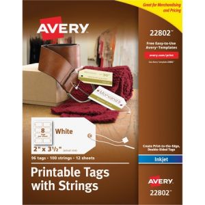 Wholesale Accessories: Discounts on Avery Printable Tags with Strings AVE22802