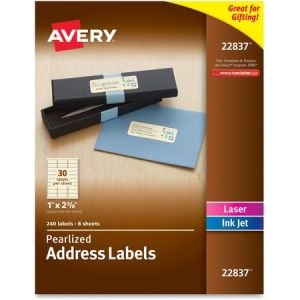 Wholesale Address & Mailing Labels: Discounts on Avery Pearlized Ivory Print-to-the-Edge Rectangular Labels AVE22837