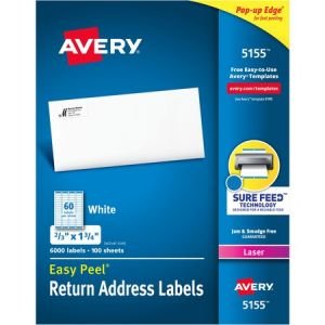 Wholesale Address & Mailing Labels: Discounts on Avery White Easy Peel Address Labels AVE5155