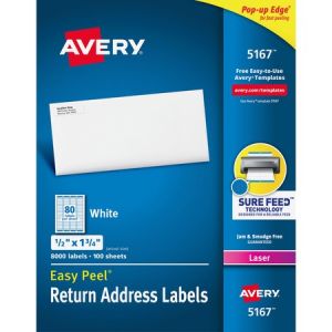 Wholesale Address & Mailing Labels: Discounts on Avery White Easy Peel Address Labels AVE5167