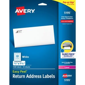 Wholesale Address & Mailing Labels: Discounts on Avery White Easy Peel Address Labels AVE5195