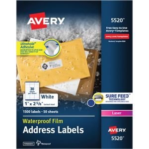 Wholesale Address & Mailing Labels: Discounts on Avery WeatherProof Mailing Labels with TrueBlock Technology AVE5520