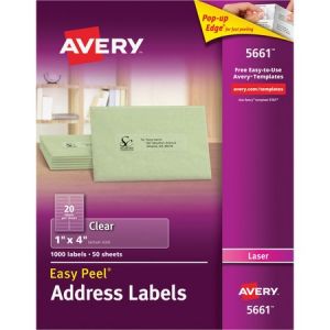 Wholesale Address & Mailing Labels: Discounts on Avery Matte Clear Easy Peel Address Labels AVE5661