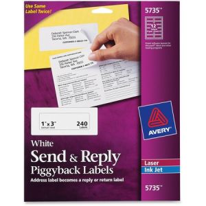 Wholesale Address & Mailing Labels: Discounts on Avery Send & Reply Piggyback Mailing Labels AVE5735