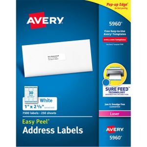 Wholesale Address & Mailing Labels: Discounts on Avery White Easy Peel Address Labels AVE5960