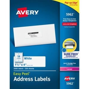 Wholesale Address & Mailing Labels: Discounts on Avery White Easy Peel Address Labels AVE5962