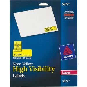Wholesale Address & Mailing Labels: Discounts on Avery Neon Rectangular Labels for Laser and/or Inkjet Printers AVE5972