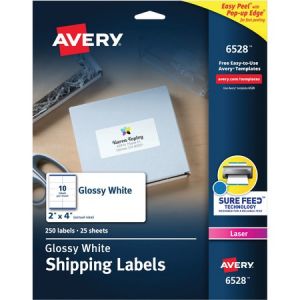 Wholesale Address & Mailing Labels: Discounts on Avery® Easy Peel High Gloss White Mailing Labels AVE6528