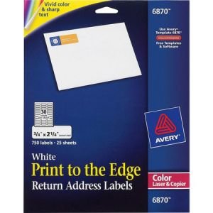 Wholesale Address & Mailing Labels: Discounts on Avery White Print-to-the-Edge Address Labels AVE6870