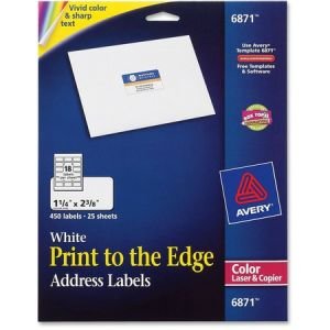 Wholesale Address & Mailing Labels: Discounts on Avery White Print-to-the-Edge Address Labels AVE6871