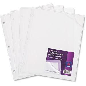 Wholesale Accessories: Discounts on Avery Corner Lock 3-Hole Punched Plastic Sleeves AVE72269