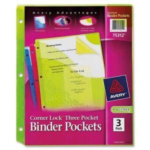 Wholesale Accessories: Discounts on Avery Corner Lock Three Pocket Binder Pockets AVE75312
