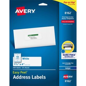 Wholesale Address & Mailing Labels: Discounts on Avery White Easy Peel Address Labels AVE8162