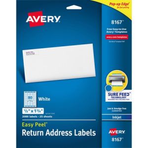 Wholesale Address & Mailing Labels: Discounts on Avery White Easy Peel Address Labels AVE8167
