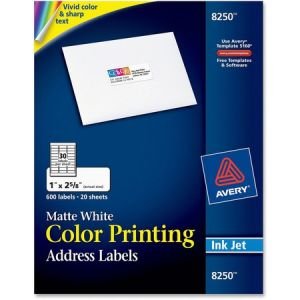 Wholesale Address & Mailing Labels: Discounts on Avery Vibrant Color Printing Address Labels AVE8250