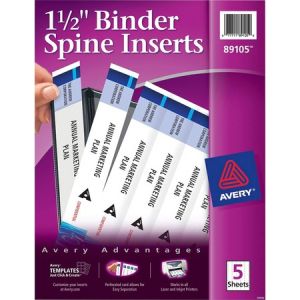 Wholesale Accessories: Discounts on Avery Binder Spine Inserts AVE89105