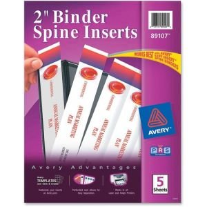Wholesale Accessories: Discounts on Avery Binder Spine Inserts AVE89107