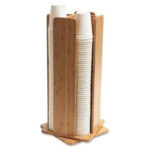 Wholesale Kitchenware: Discounts on Baumgartens Bamboo Revolving Cup/Lid Dispenser BAU10615