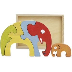 BeginAgain Toys Elephant Family Puzzle