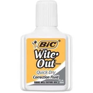 Wholesale BIC Wite-Out Quick Dry Correction Fluid: Discounts on BIC Correction Supplies BICWOFQDP1WHI