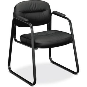 Wholesale Guest Chairs: Discounts on Basyx by HON SofThread Leather Sled Base Guest Chair BSXVL653SB11
