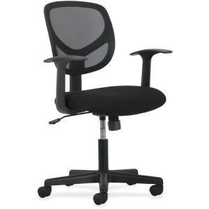 Sadie Mid-Back Task Chair - Black Seat - Fabric Back - 5-star Base - 18" Seat Width x 18" Seat Depth - 24.2" Width x 24.4" Depth x 38.3" Height