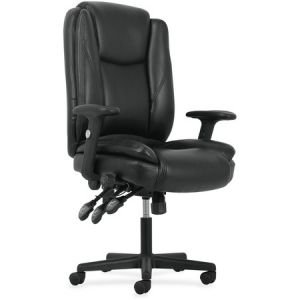 Sadie High-Back Task Chair - SofThread Leather Black Seat - SofThread Leather Black Back - 5-star Base - 21" Seat Width - 26.2" Width x 24.4" Depth x