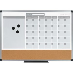 MasterVision 3-in-1 Monthly Dry-erase Calendar Board