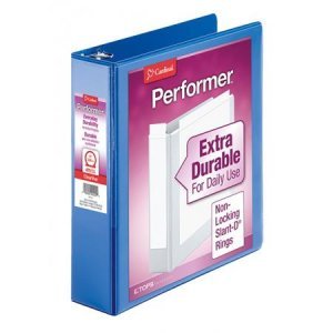 Wholesale Round Ring View Binders: Discounts on Cardinal Performer ClearVue Round Ring Binder, 2" Blue CRD67426