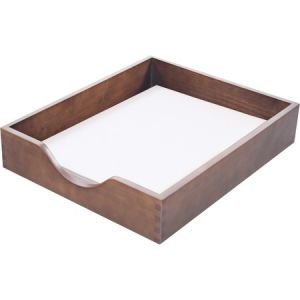Wholesale Racks & Organizers: Discounts on Carver Walnut Finish Solid Wood Desk Trays CVRCW07212