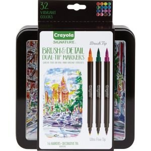 Wholesale Crayola BULK Art Markers: Discounts on Crayola Brush & Detail Dual Tip Markers CYO586501