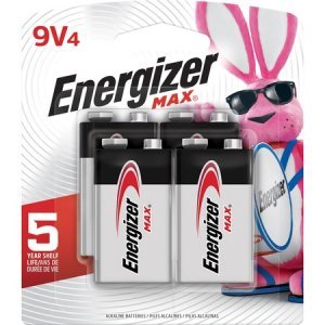 Energizer MAX Alkaline 9 Volt Batteries, 4 Pack