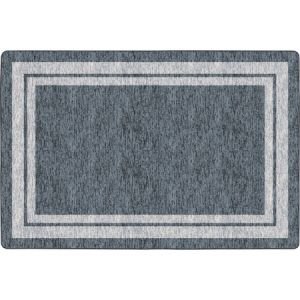 Flagship Carpets Double Light Tone Border Gray Rug