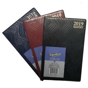 BULK Carton 2019 5" X 8" MONTHLY PLANNER IN 3 ASSORTED COLORS