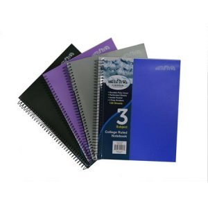BULK Carton Premium Notebook 3 Subject Poly Cover 11" x 8.5"- Minimum Order 1 Case Of 24