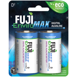 BULK Fuji Enviro Max Digital Alkaline D Batteries 2 Pack- Sold In Full Cases of 72 packs