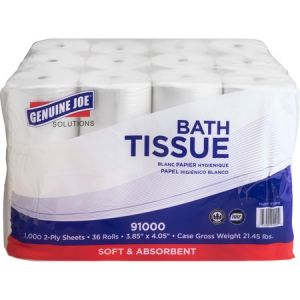 Wholesale Genuine Joe Bath Tissue: Discounts on Genuine Joe Solutions Double Capacity 2-ply Bath Tissue GJO91000