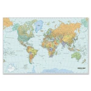 Wholesale Maps: Discounts on House of Doolittle Laminated World Map HOD710