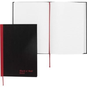 Black n  Red Casebound Ruled Notebooks - A5